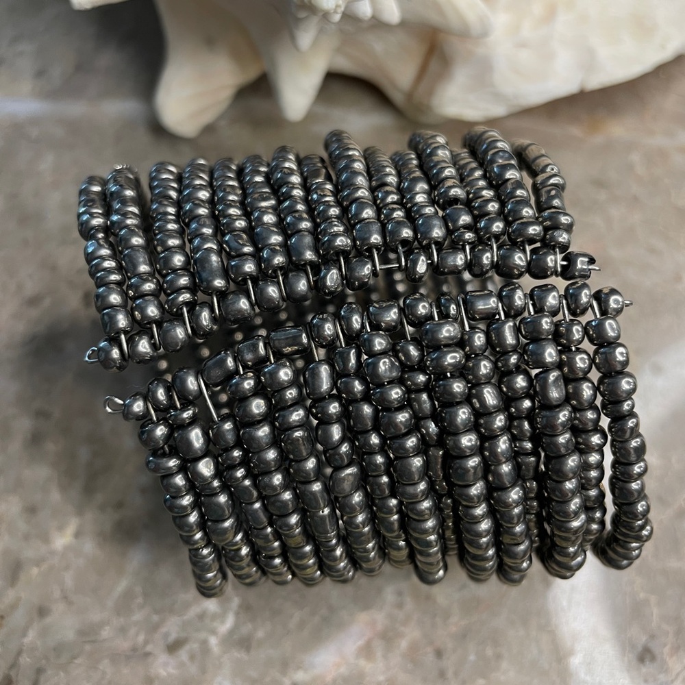 Gunmetal Beaded Bracelet - Picture 2 of 5